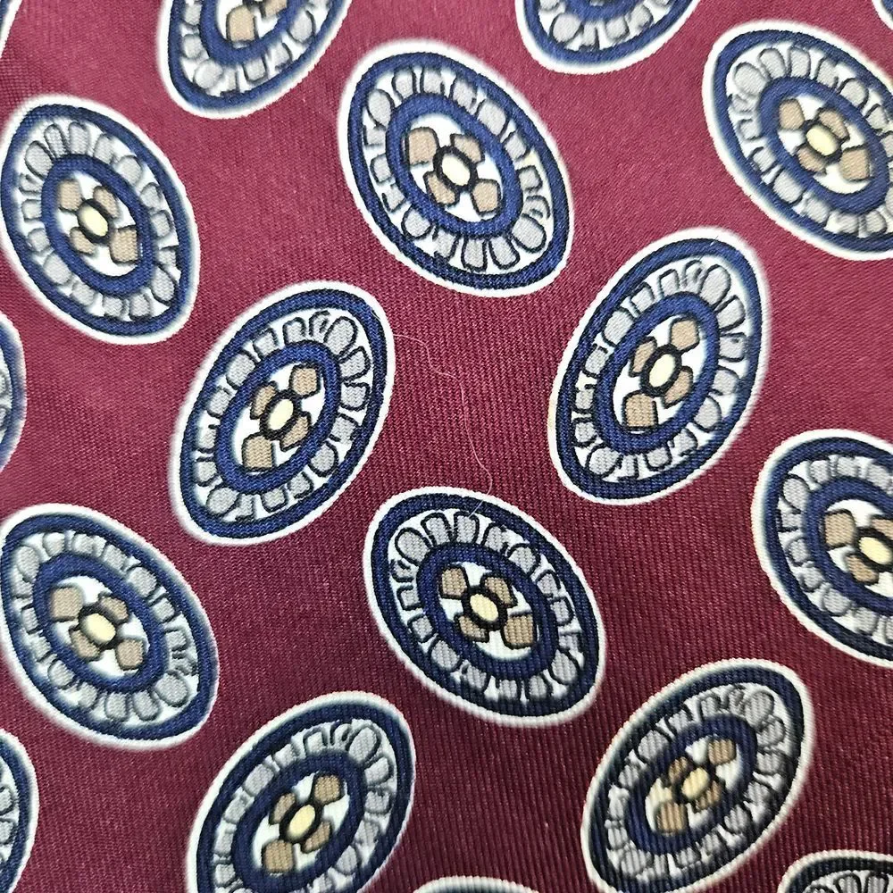 Robert Talbott‎ Levy's Nashville Hand Sewn Silk Tie 58x3.75 Burgundy Geometric